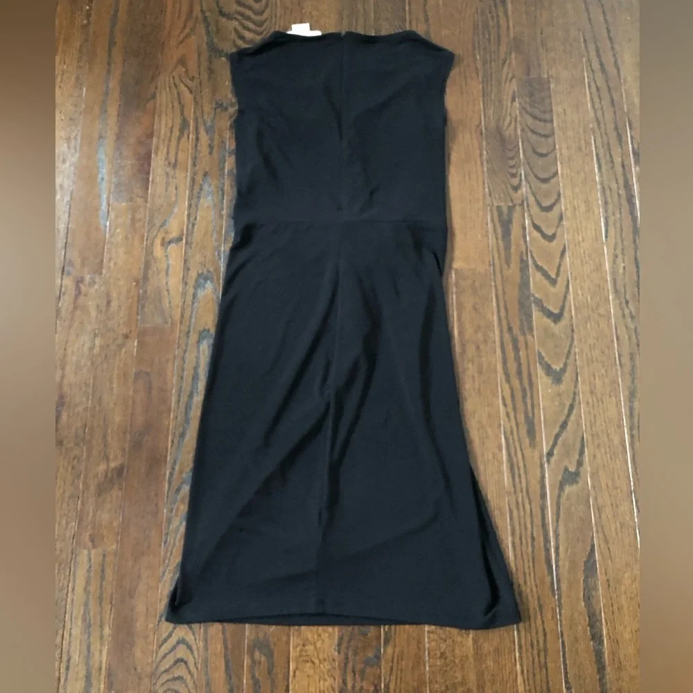 Michael Kors Women’s 2 Black Sleeveless Knee-Length Dress w/Faux Wrap Design EUC